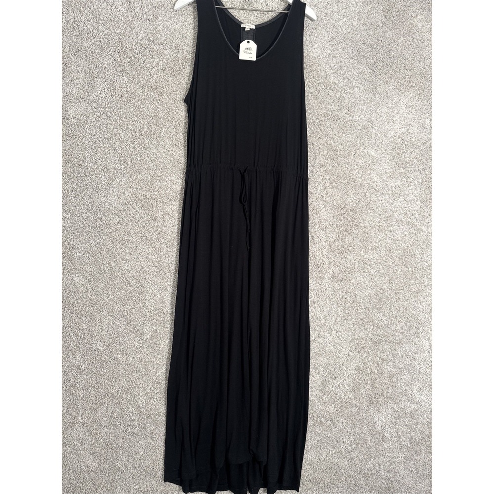 Caslon Black Tank Maxi‎ Dress With Drawstring 2X